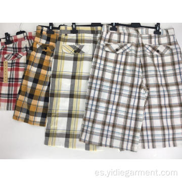 Shorts de golf a cuadros para hombre